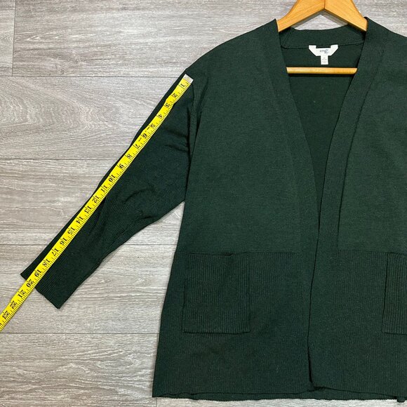 Terra & Sky 1X Plus Size Green Cardigan Sweater Lightweight Ribbed Knit - Picture 8 of 8